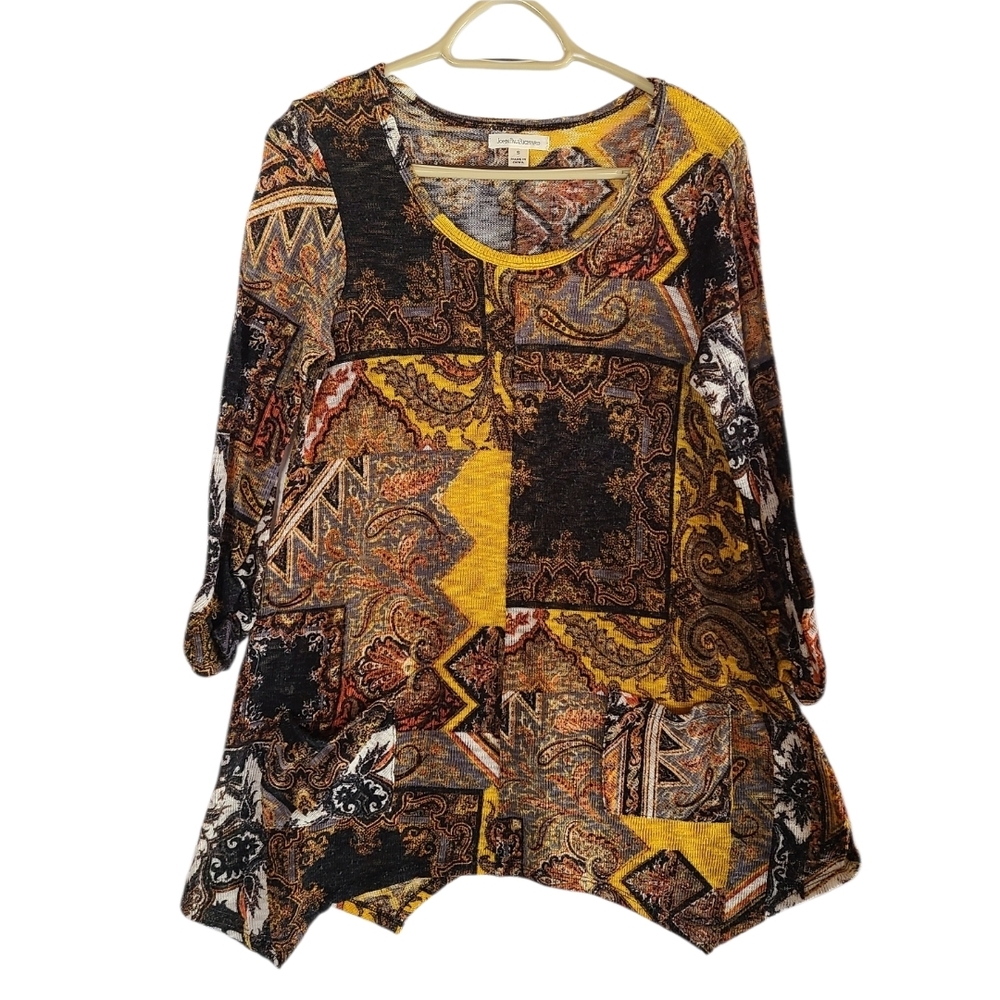 JohnPaulRichard Multicolor See Through Knit Patchwork Tunic Small